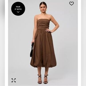 RACHEL Rachel Roy Womens Rosalie Strapless Midi Dress 4 $169